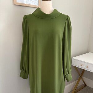 Alex Marie Size 16 Heidi Funnel Neck Long Sleeve Social Dress Olive Green